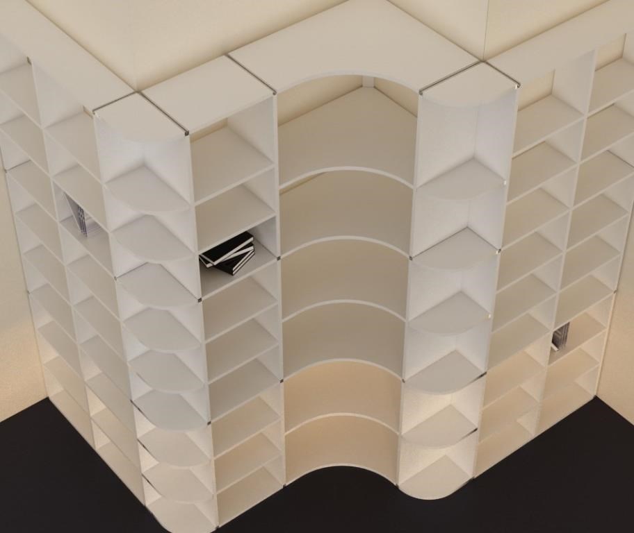 Eckregal Außenecke gerundet